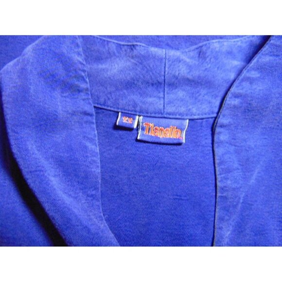 Tianello Purple Sleeveless Long Duster XS Tencel Rayon USA Made Button Front - Picture 6 of 9